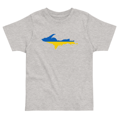 Michigan Upper Peninsula T-Shirt (w/ Ukraine Flag Outline) | Toddler Short Sleeve