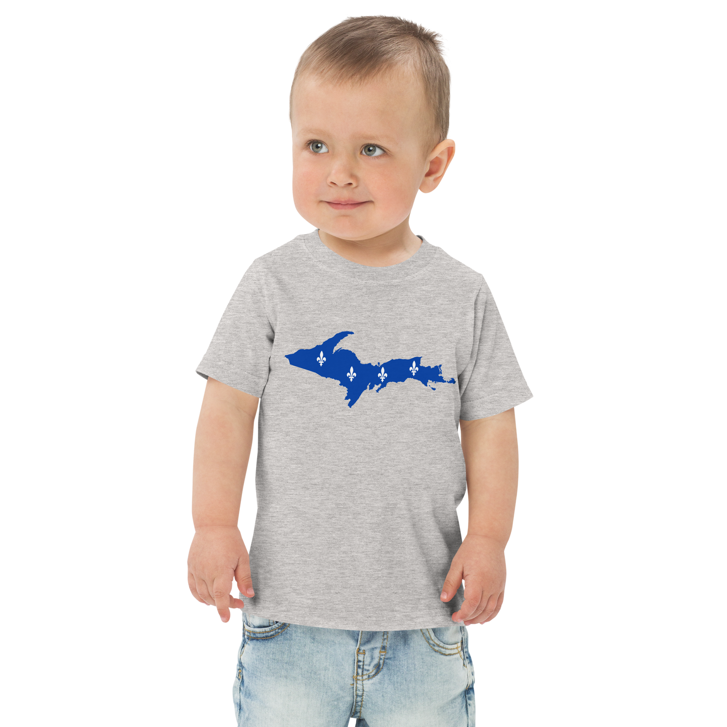 Michigan Upper Peninsula T-Shirt (w/ UP Quebec Flag Outline) | Toddler Short Sleeve