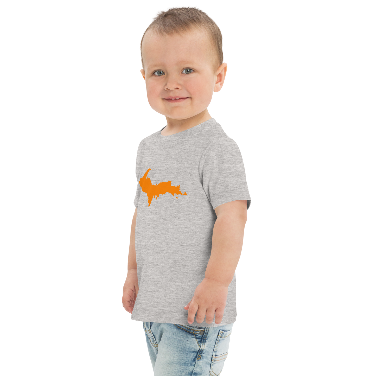 Michigan Upper Peninsula T-Shirt (w/ Orange UP Outline) | Toddler Short Sleeve