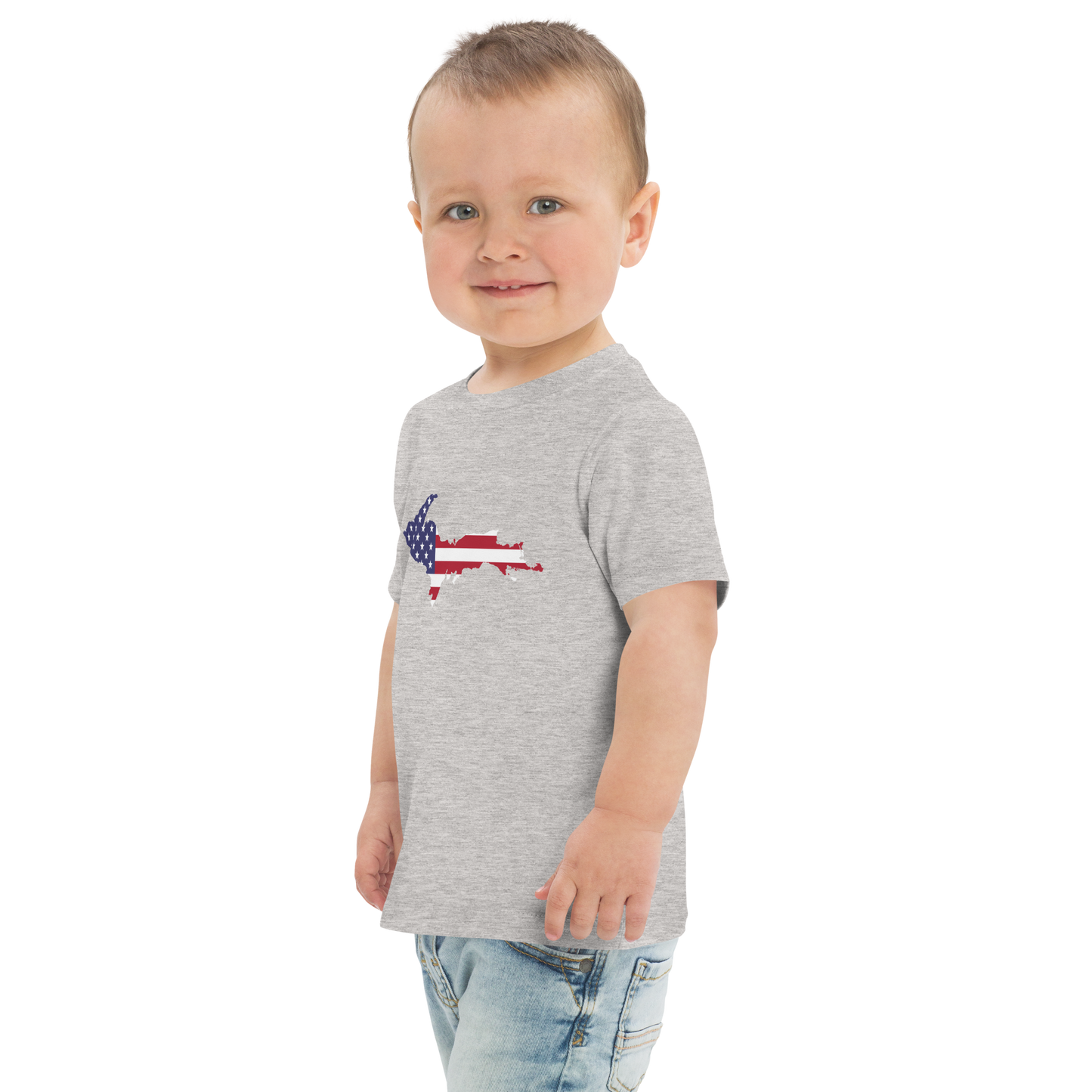 Michigan Upper Peninsula T-Shirt (w/ UP USA Flag Outline) | Toddler Short Sleeve