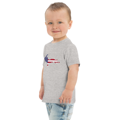 Michigan Upper Peninsula T-Shirt (w/ UP USA Flag Outline) | Toddler Short Sleeve