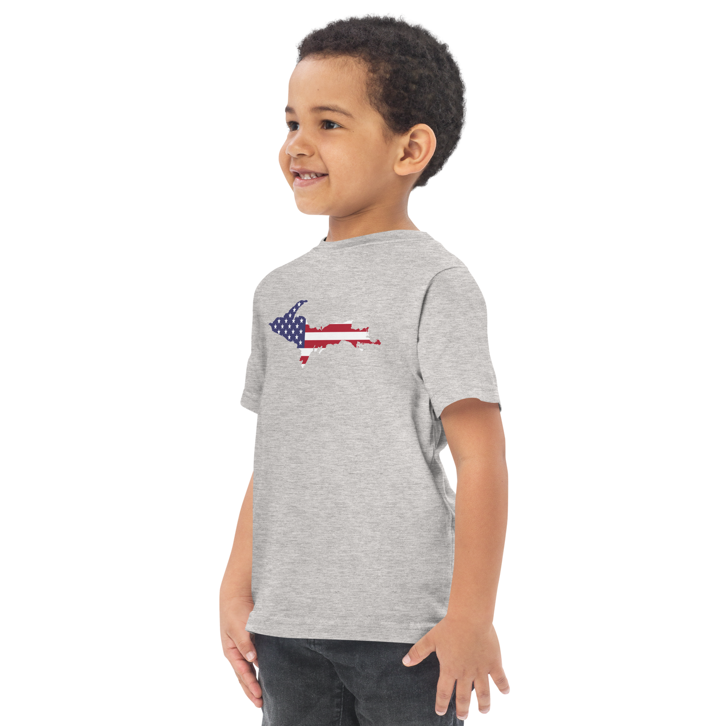 Michigan Upper Peninsula T-Shirt (w/ UP USA Flag Outline) | Toddler Short Sleeve