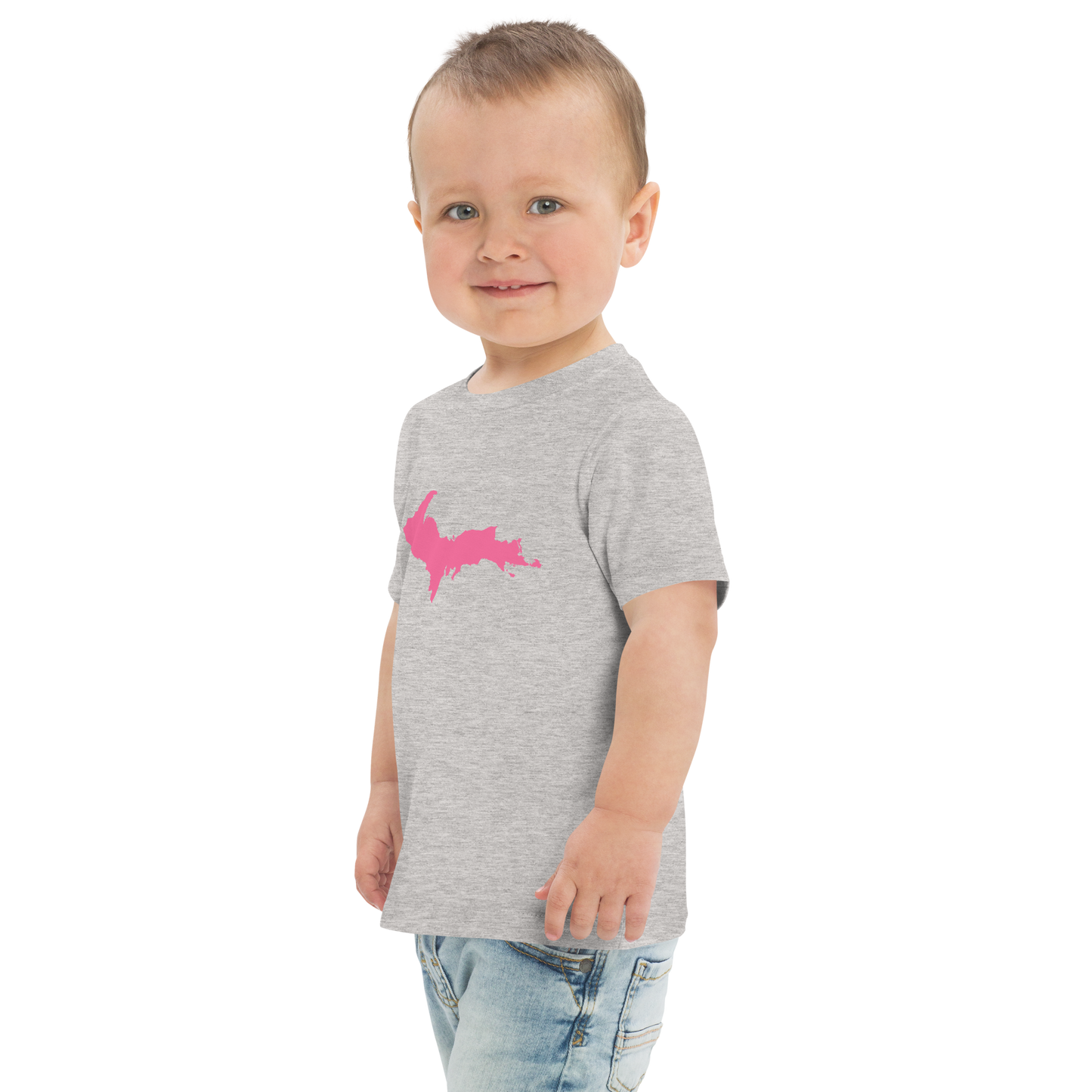 Michigan Upper Peninsula T-Shirt (w/ Pink UP Outline) | Toddler Short Sleeve