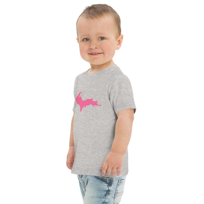 Michigan Upper Peninsula T-Shirt (w/ Pink UP Outline) | Toddler Short Sleeve