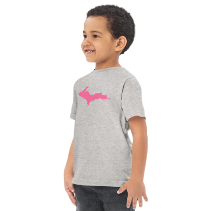 Michigan Upper Peninsula T-Shirt (w/ Pink UP Outline) | Toddler Short Sleeve