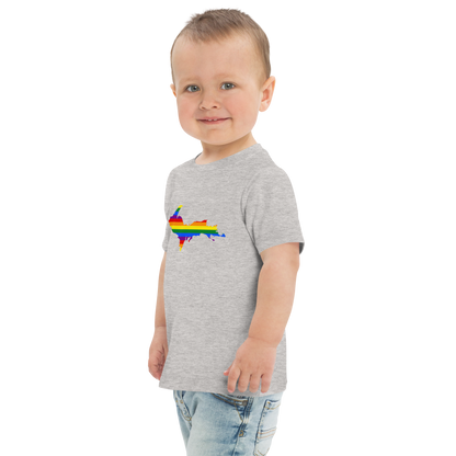 Michigan Upper Peninsula T-Shirt (w/ UP Pride Flag Outline) | Toddler Short Sleeve