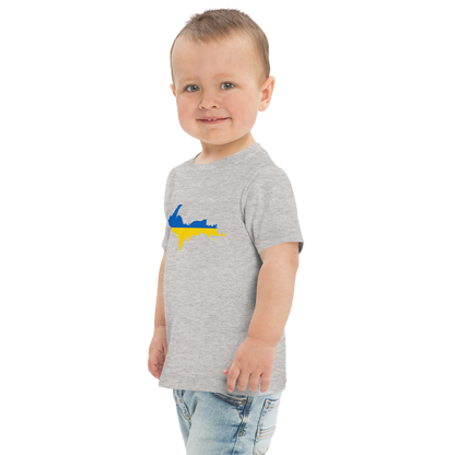 Michigan Upper Peninsula T-Shirt (w/ Ukraine Flag Outline) | Toddler Short Sleeve