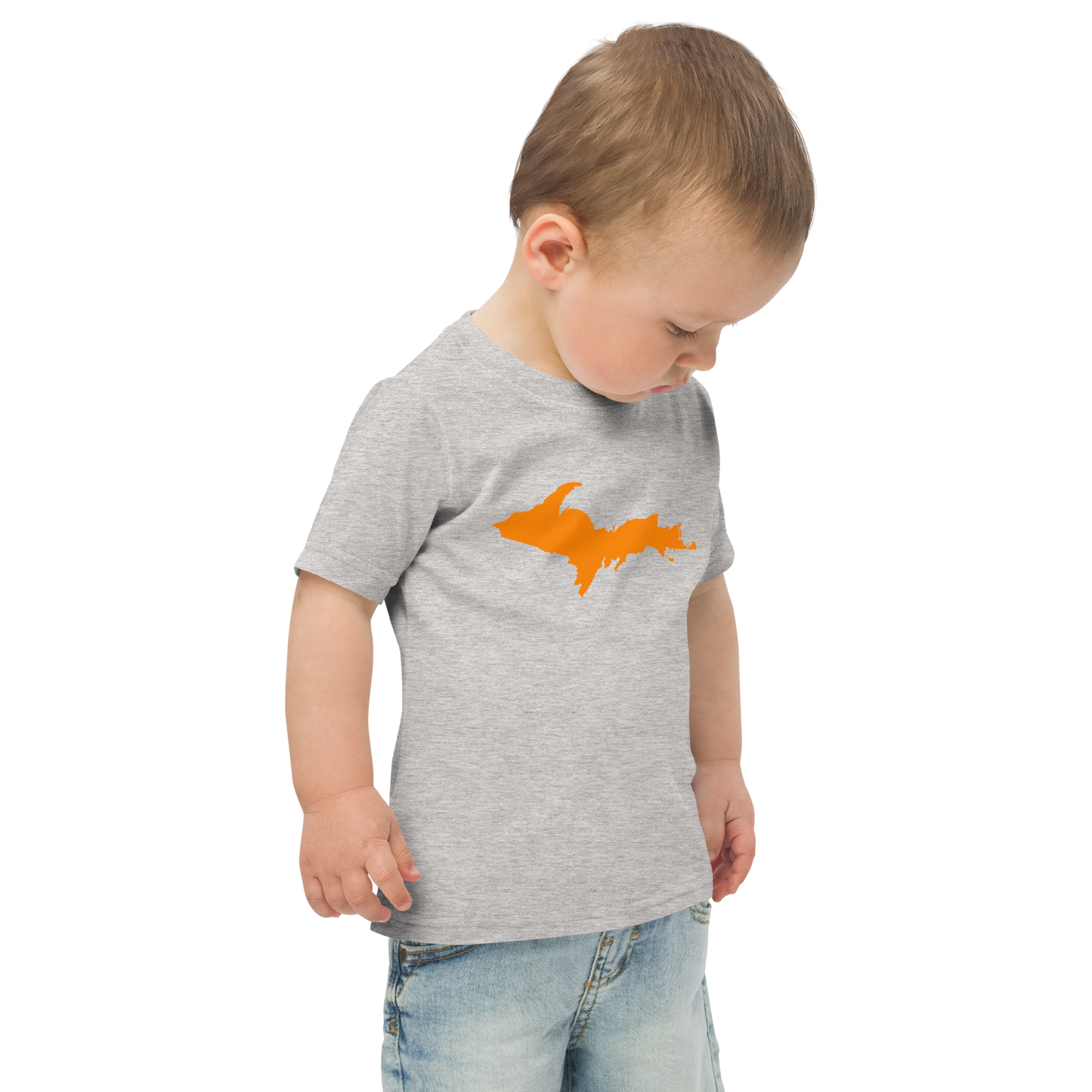 Michigan Upper Peninsula T-Shirt (w/ Orange UP Outline) | Toddler Short Sleeve