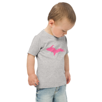 Michigan Upper Peninsula T-Shirt (w/ Pink UP Outline) | Toddler Short Sleeve