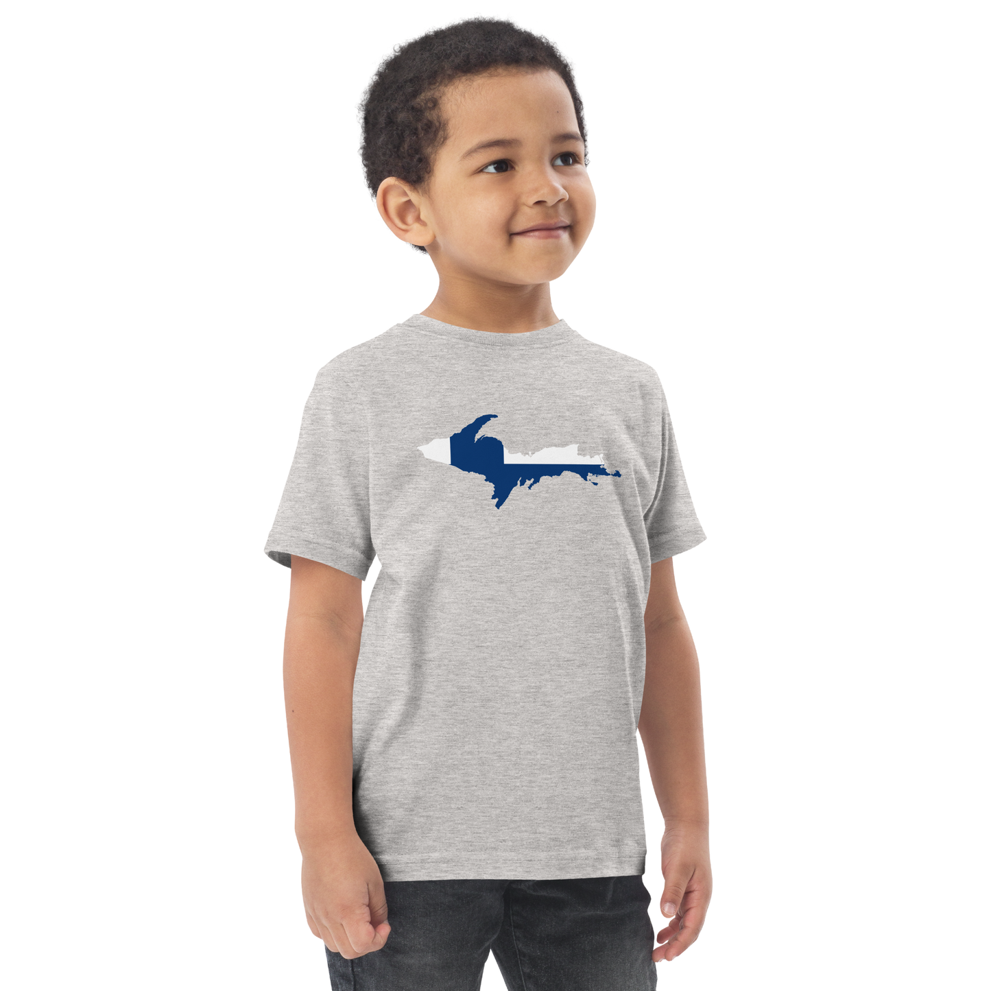 Michigan Upper Peninsula T-Shirt (w/ UP Finland Flag Outline) | Toddler Short Sleeve