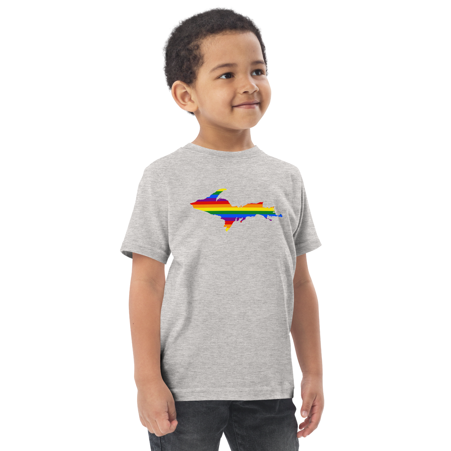 Michigan Upper Peninsula T-Shirt (w/ UP Pride Flag Outline) | Toddler Short Sleeve