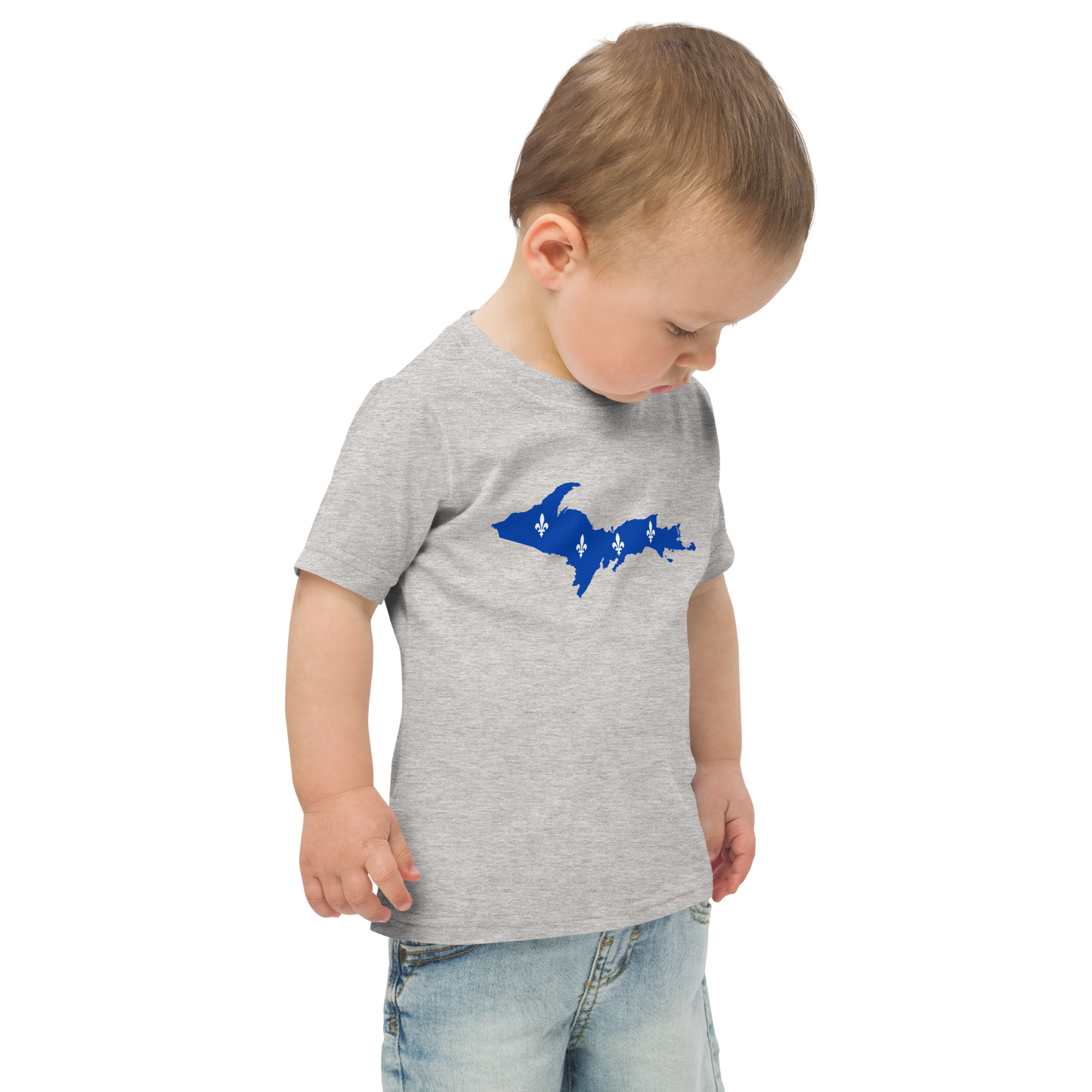 Michigan Upper Peninsula T-Shirt (w/ UP Quebec Flag Outline) | Toddler Short Sleeve