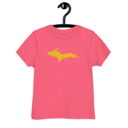 Michigan Upper Peninsula T-Shirt (w/ Gold UP Outline) | Toddler Short Sleeve