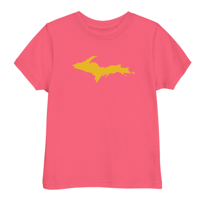 Michigan Upper Peninsula T-Shirt (w/ Gold UP Outline) | Toddler Short Sleeve