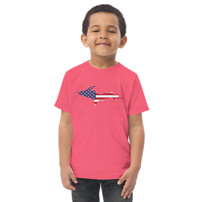 Michigan Upper Peninsula T-Shirt (w/ UP USA Flag Outline) | Toddler Short Sleeve