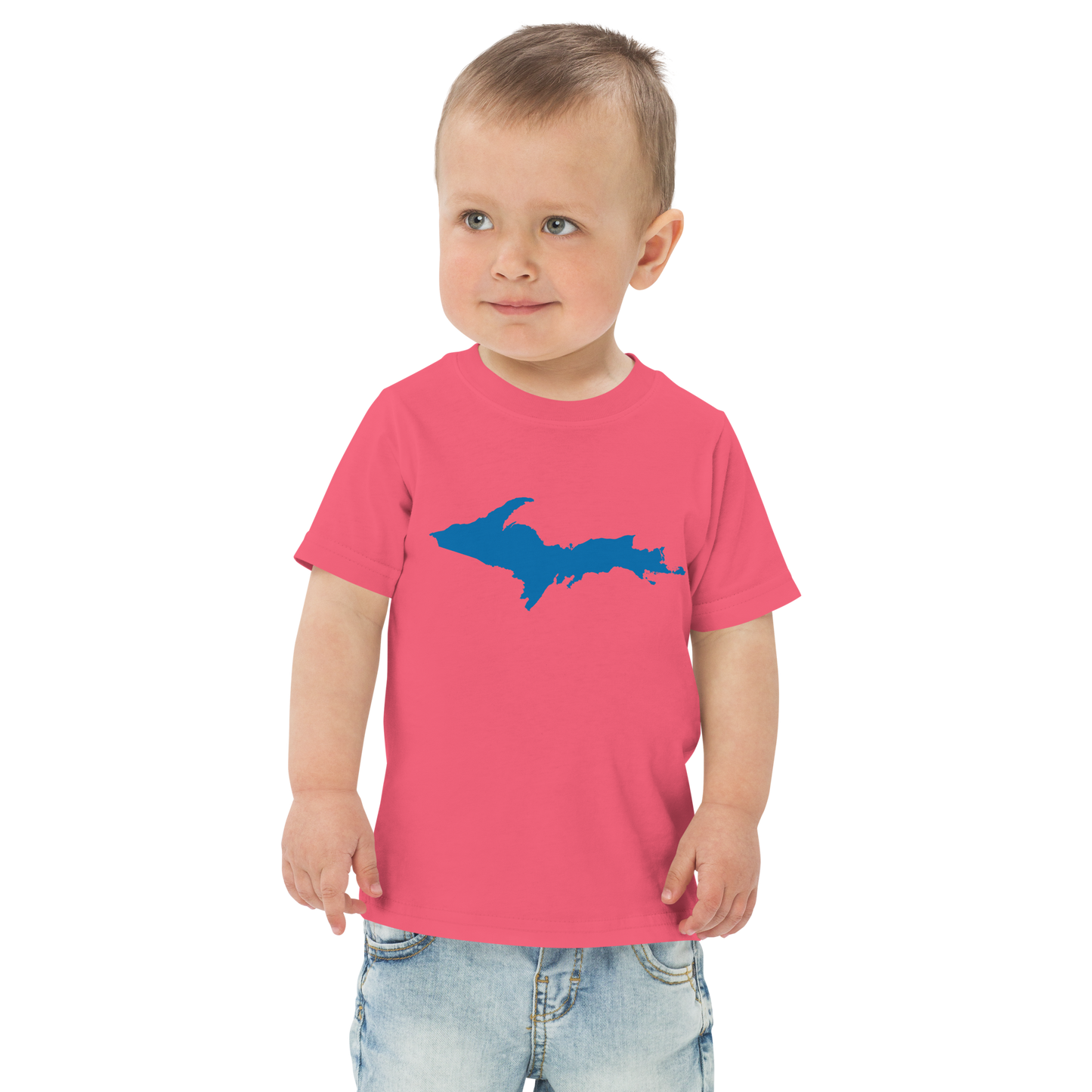 Michigan Upper Peninsula T-Shirt (w/ Azure UP Outline) | Toddler Short Sleeve