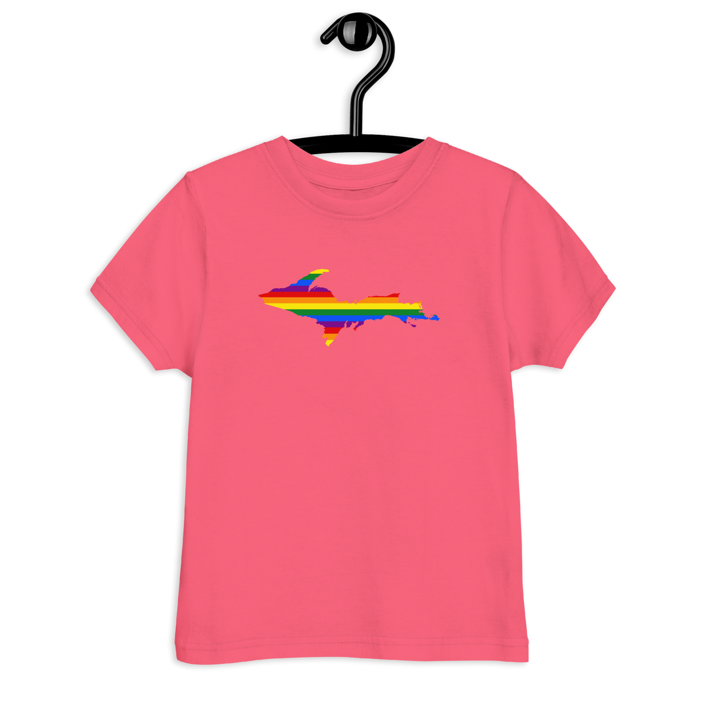 Michigan Upper Peninsula T-Shirt (w/ UP Pride Flag Outline) | Toddler Short Sleeve