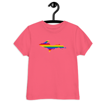 Michigan Upper Peninsula T-Shirt (w/ UP Pride Flag Outline) | Toddler Short Sleeve