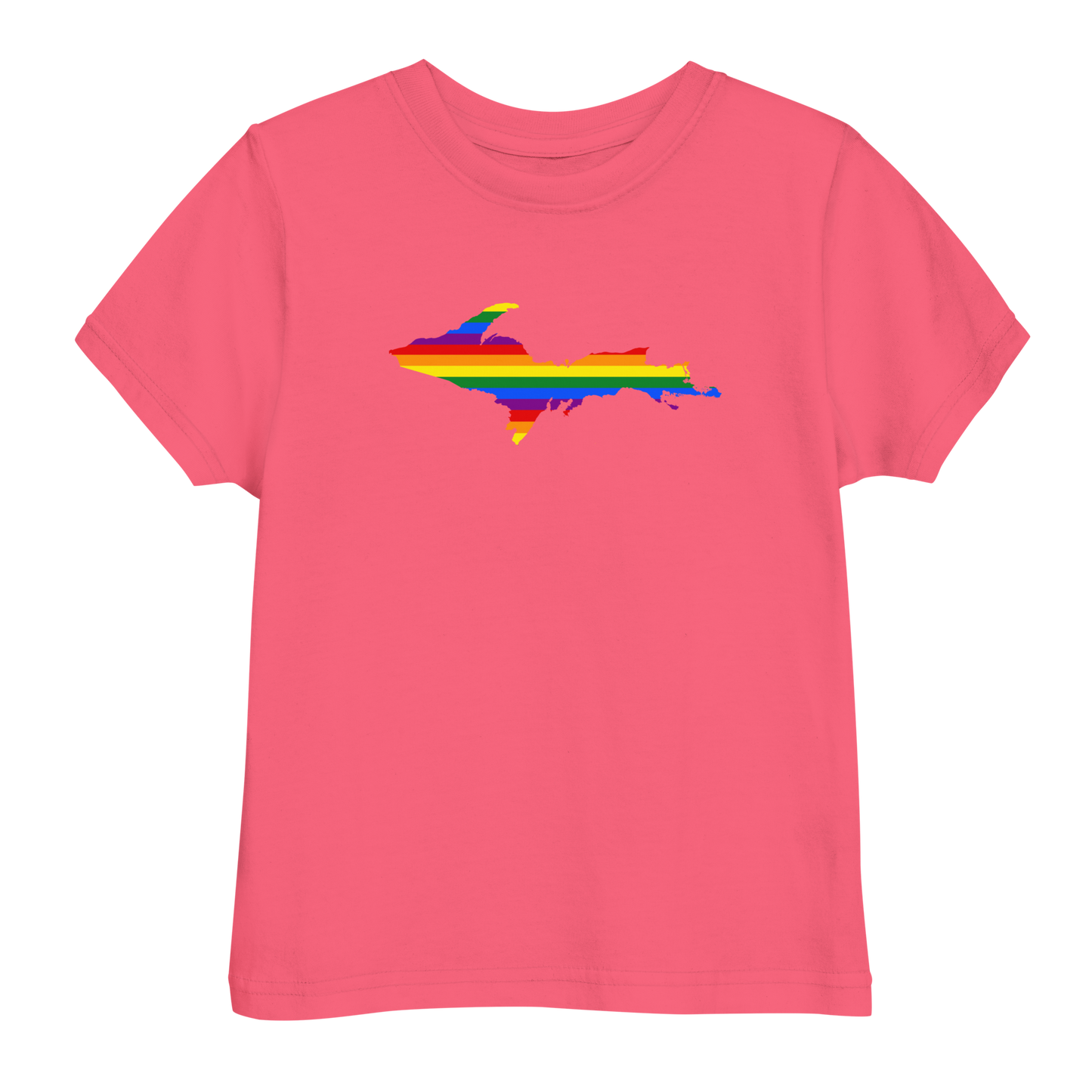 Michigan Upper Peninsula T-Shirt (w/ UP Pride Flag Outline) | Toddler Short Sleeve