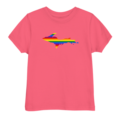 Michigan Upper Peninsula T-Shirt (w/ UP Pride Flag Outline) | Toddler Short Sleeve