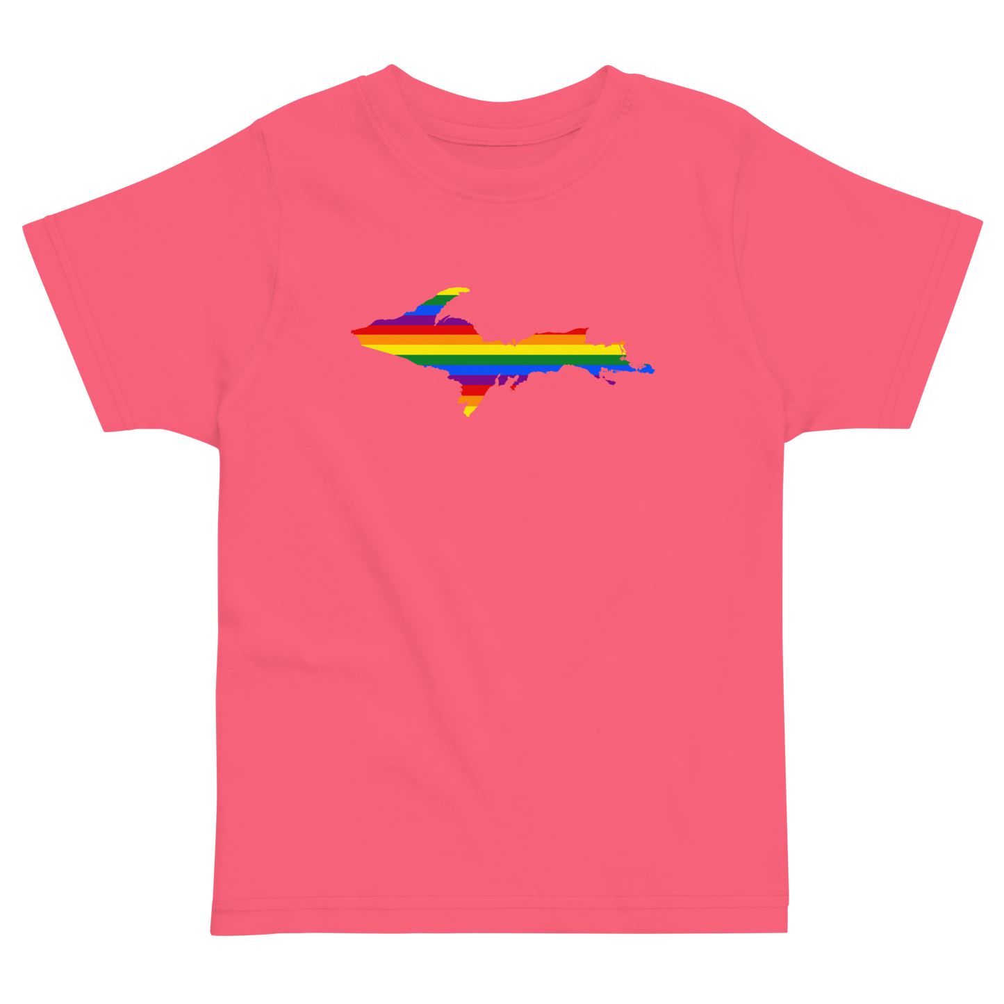 Michigan Upper Peninsula T-Shirt (w/ UP Pride Flag Outline) | Toddler Short Sleeve