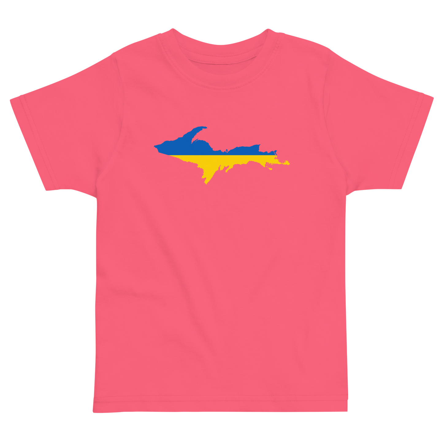 Michigan Upper Peninsula T-Shirt (w/ Ukraine Flag Outline) | Toddler Short Sleeve