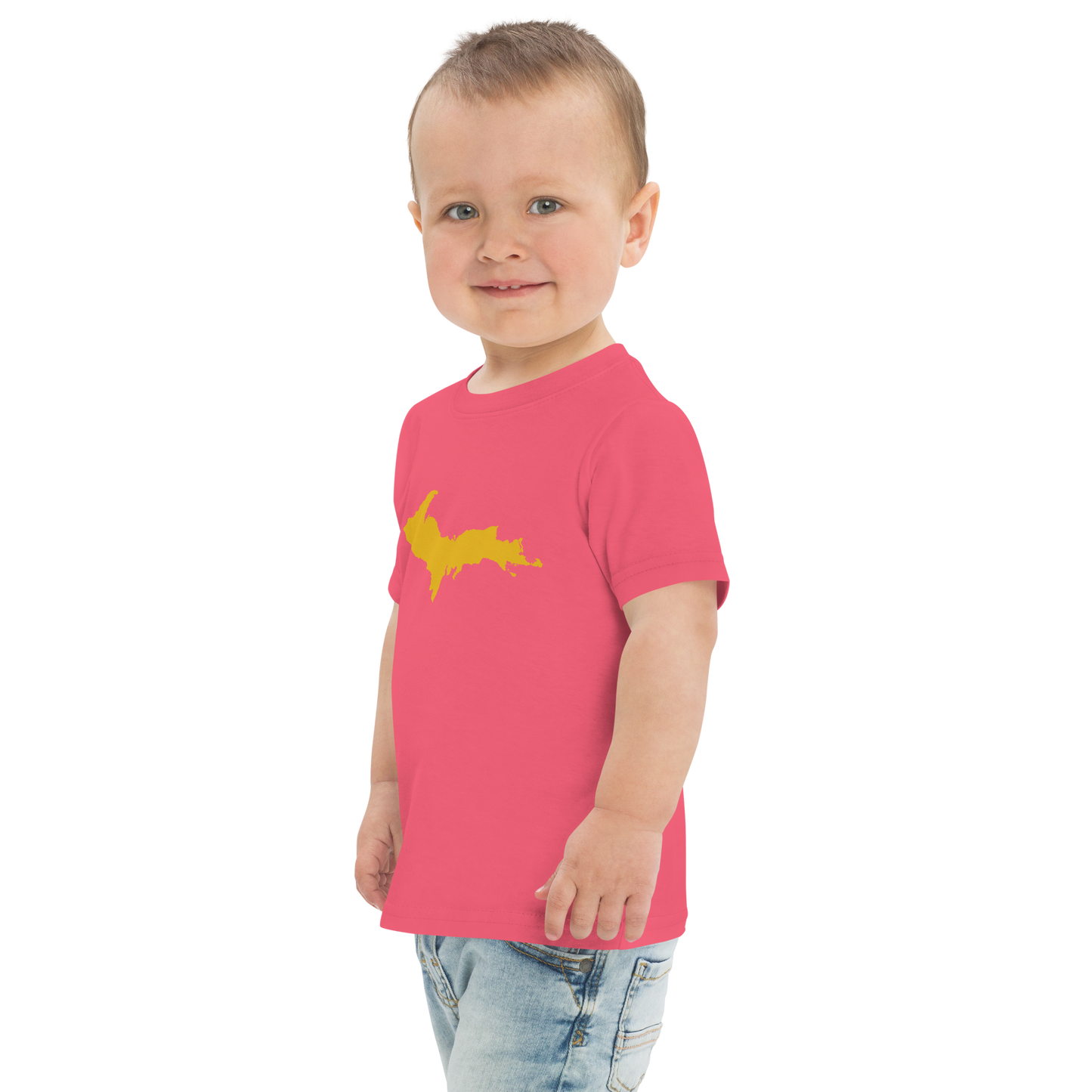 Michigan Upper Peninsula T-Shirt (w/ Gold UP Outline) | Toddler Short Sleeve