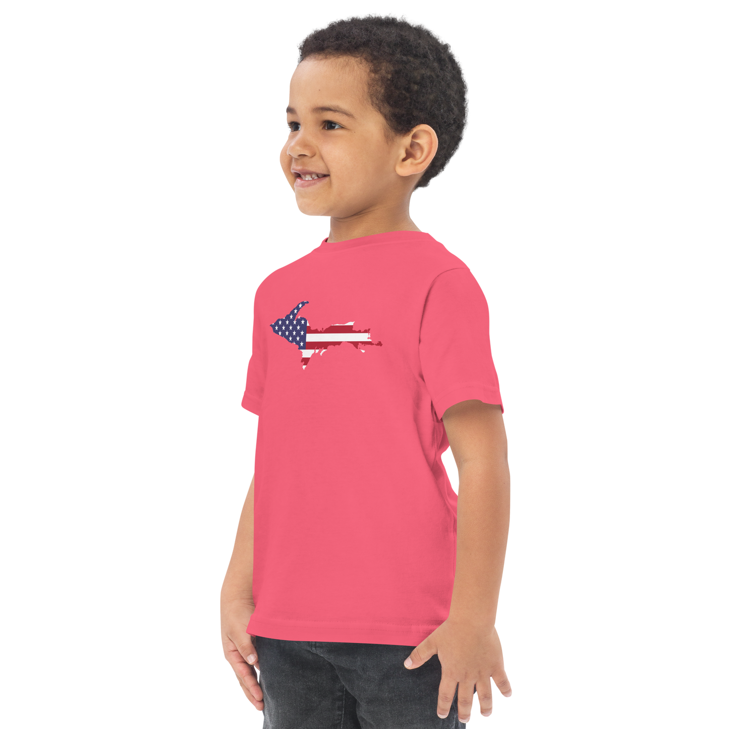 Michigan Upper Peninsula T-Shirt (w/ UP USA Flag Outline) | Toddler Short Sleeve