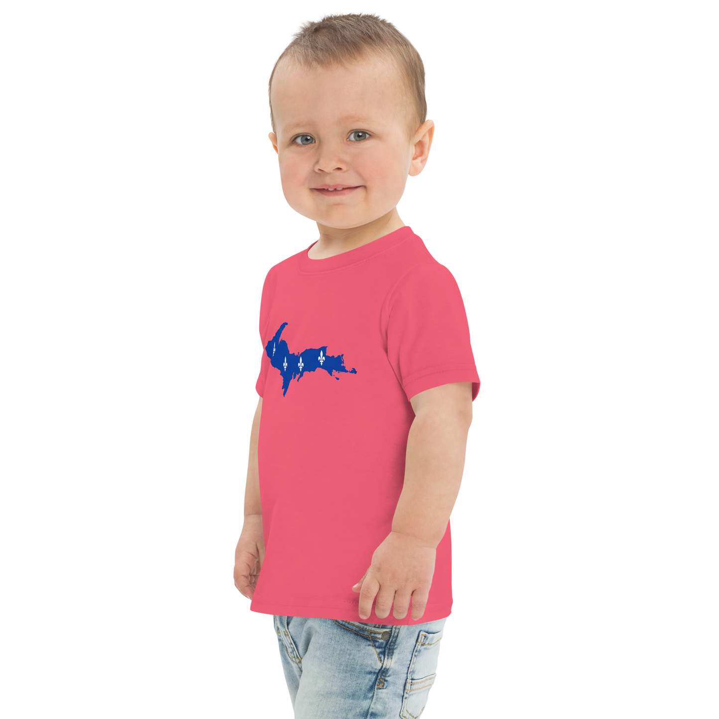 Michigan Upper Peninsula T-Shirt (w/ UP Quebec Flag Outline) | Toddler Short Sleeve