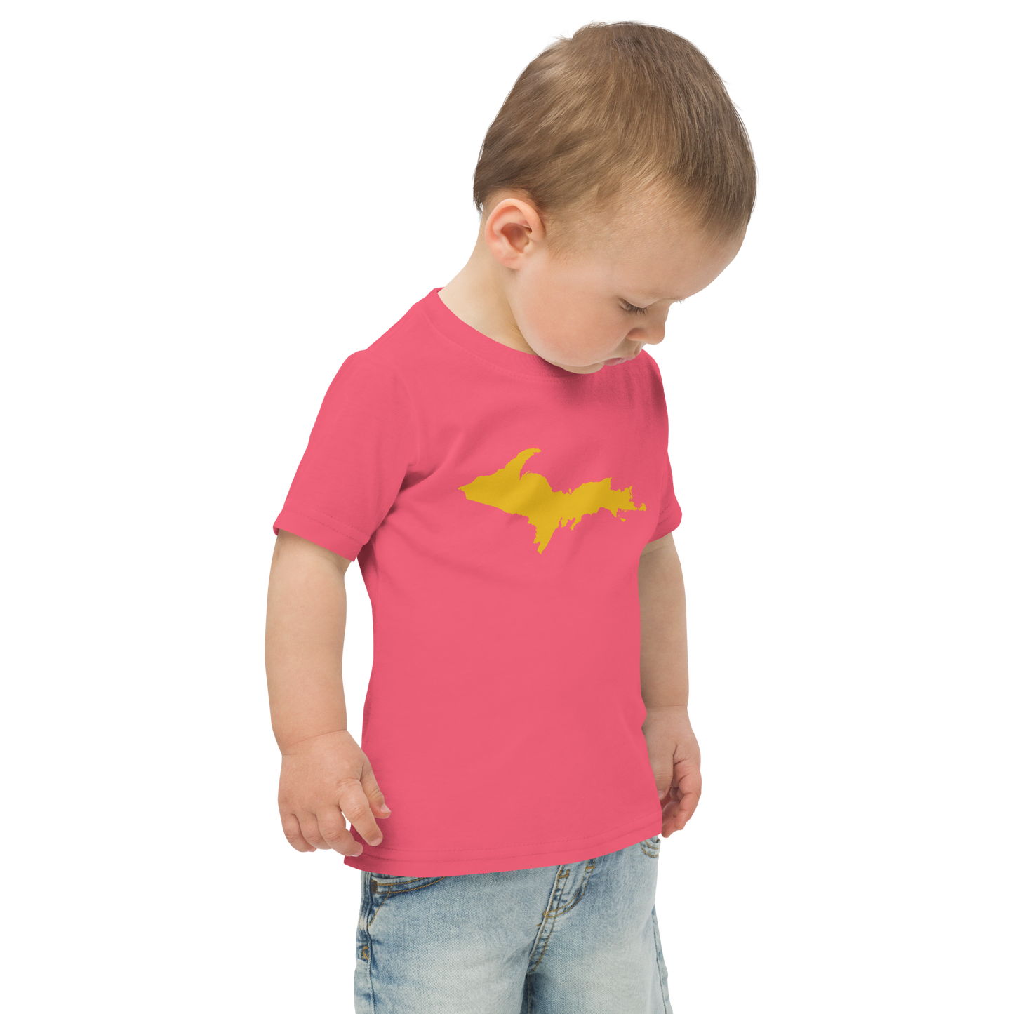 Michigan Upper Peninsula T-Shirt (w/ Gold UP Outline) | Toddler Short Sleeve