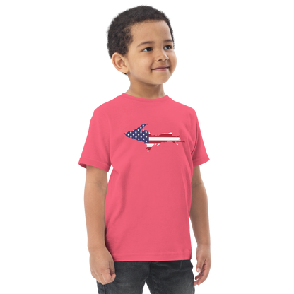 Michigan Upper Peninsula T-Shirt (w/ UP USA Flag Outline) | Toddler Short Sleeve