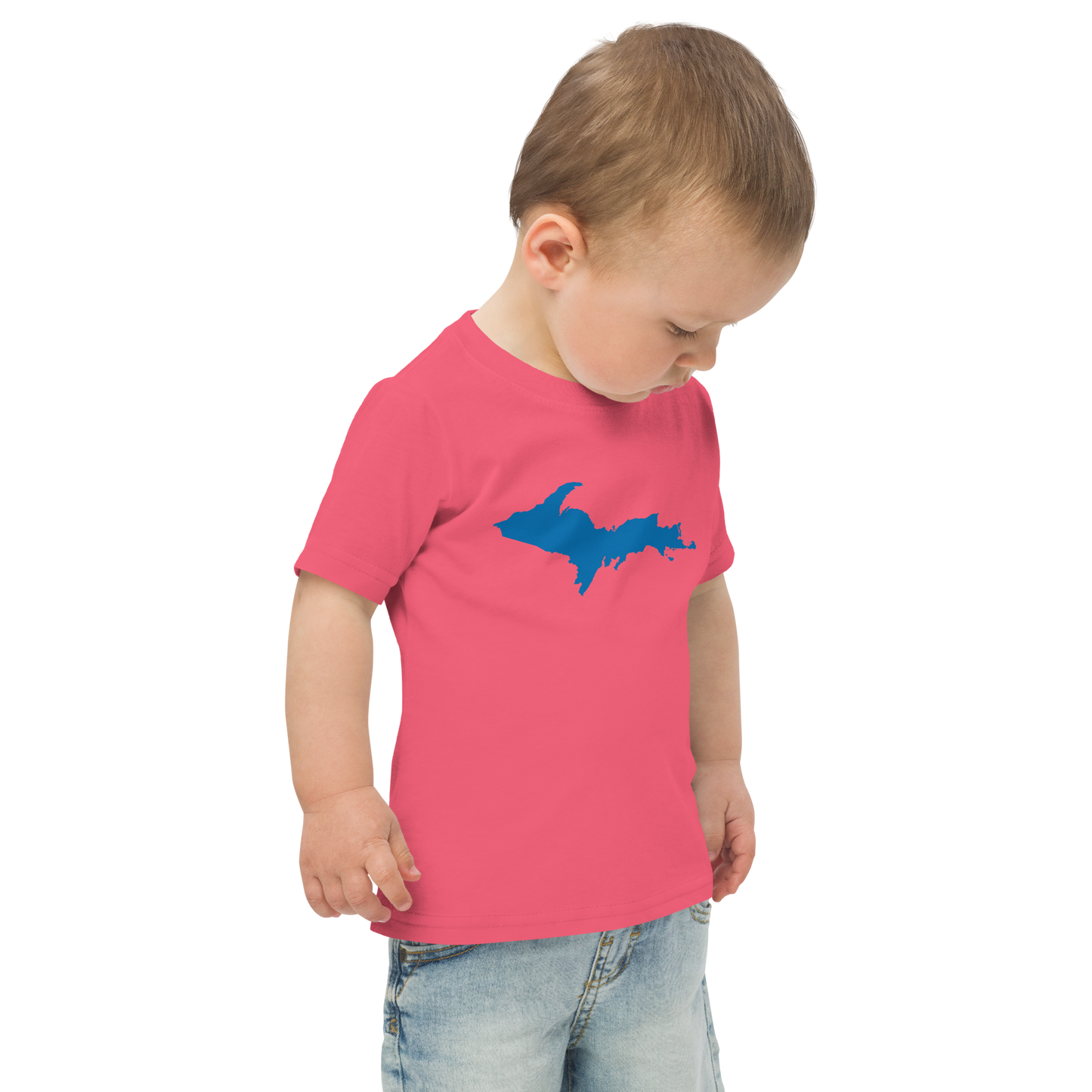 Michigan Upper Peninsula T-Shirt (w/ Azure UP Outline) | Toddler Short Sleeve