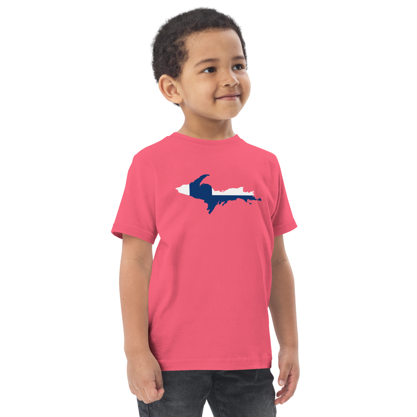 Michigan Upper Peninsula T-Shirt (w/ UP Finland Flag Outline) | Toddler Short Sleeve