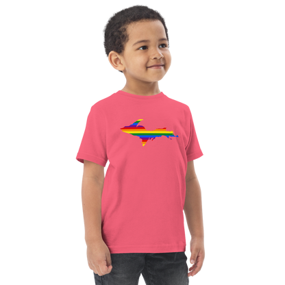 Michigan Upper Peninsula T-Shirt (w/ UP Pride Flag Outline) | Toddler Short Sleeve