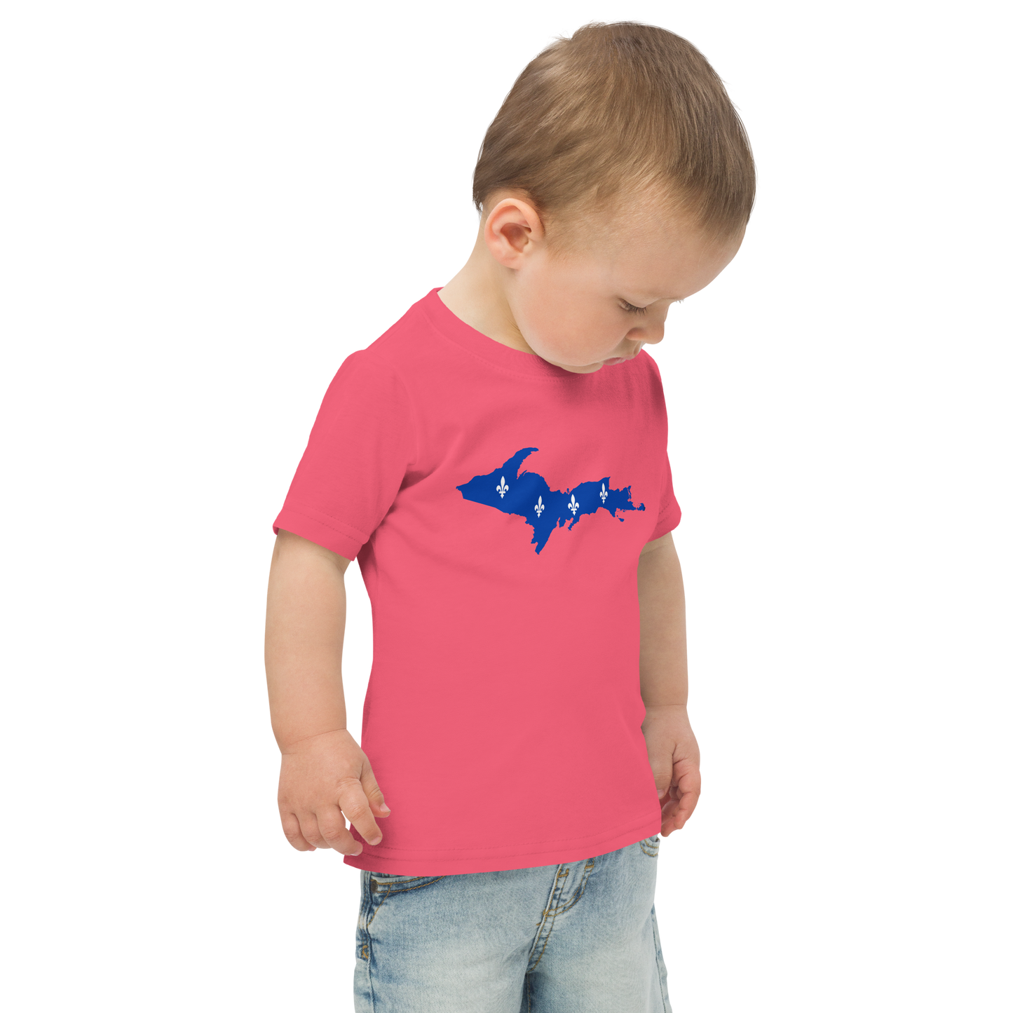 Michigan Upper Peninsula T-Shirt (w/ UP Quebec Flag Outline) | Toddler Short Sleeve