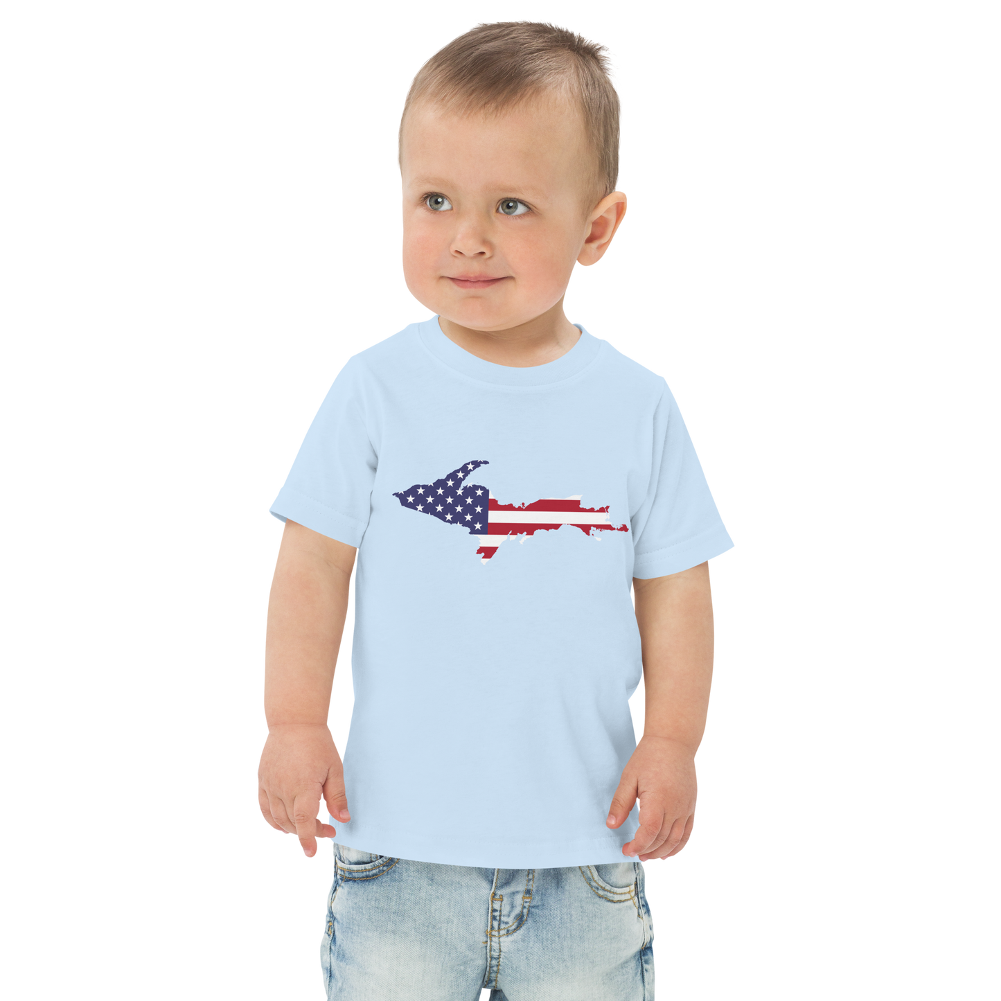 Michigan Upper Peninsula T-Shirt (w/ UP USA Flag Outline) | Toddler Short Sleeve