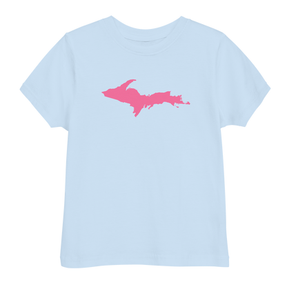 Michigan Upper Peninsula T-Shirt (w/ Pink UP Outline) | Toddler Short Sleeve