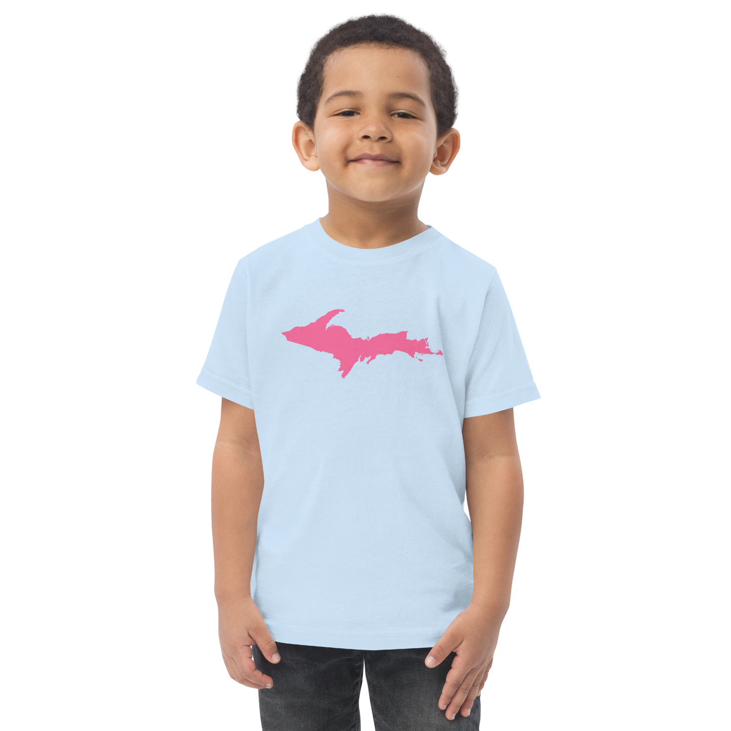 Michigan Upper Peninsula T-Shirt (w/ Pink UP Outline) | Toddler Short Sleeve