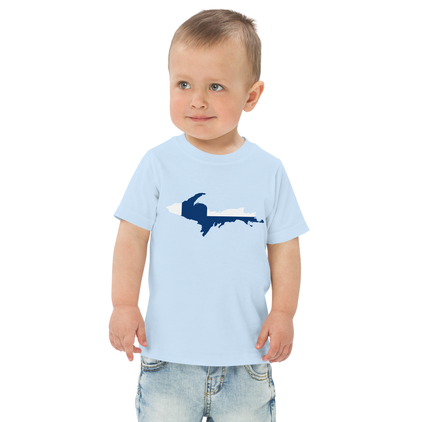 Michigan Upper Peninsula T-Shirt (w/ UP Finland Flag Outline) | Toddler Short Sleeve