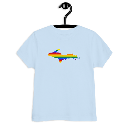 Michigan Upper Peninsula T-Shirt (w/ UP Pride Flag Outline) | Toddler Short Sleeve