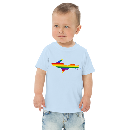 Michigan Upper Peninsula T-Shirt (w/ UP Pride Flag Outline) | Toddler Short Sleeve