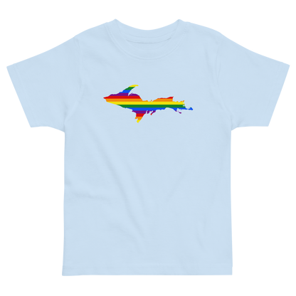 Michigan Upper Peninsula T-Shirt (w/ UP Pride Flag Outline) | Toddler Short Sleeve