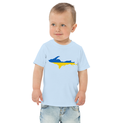 Michigan Upper Peninsula T-Shirt (w/ Ukraine Flag Outline) | Toddler Short Sleeve