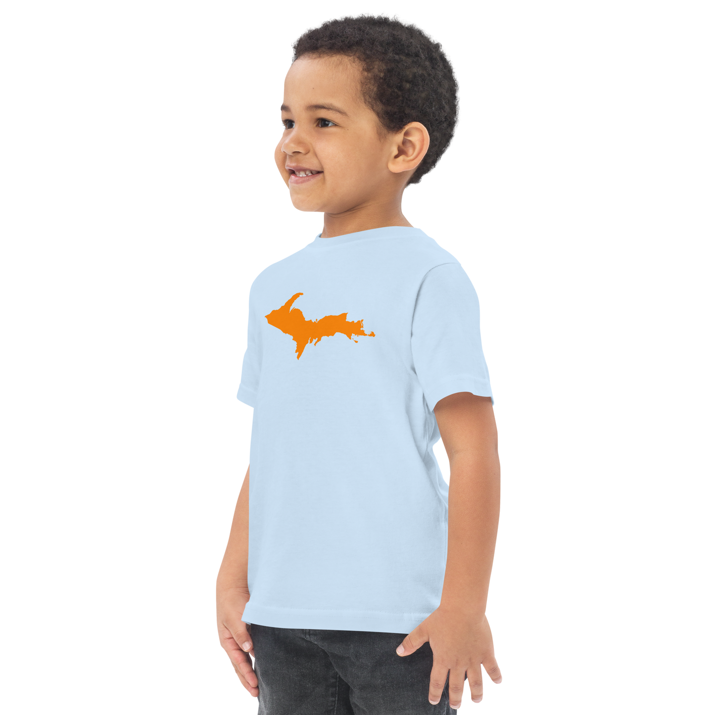 Michigan Upper Peninsula T-Shirt (w/ Orange UP Outline) | Toddler Short Sleeve