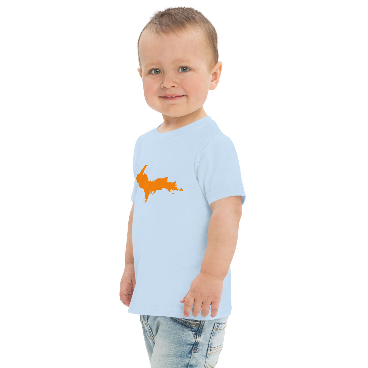 Michigan Upper Peninsula T-Shirt (w/ Orange UP Outline) | Toddler Short Sleeve