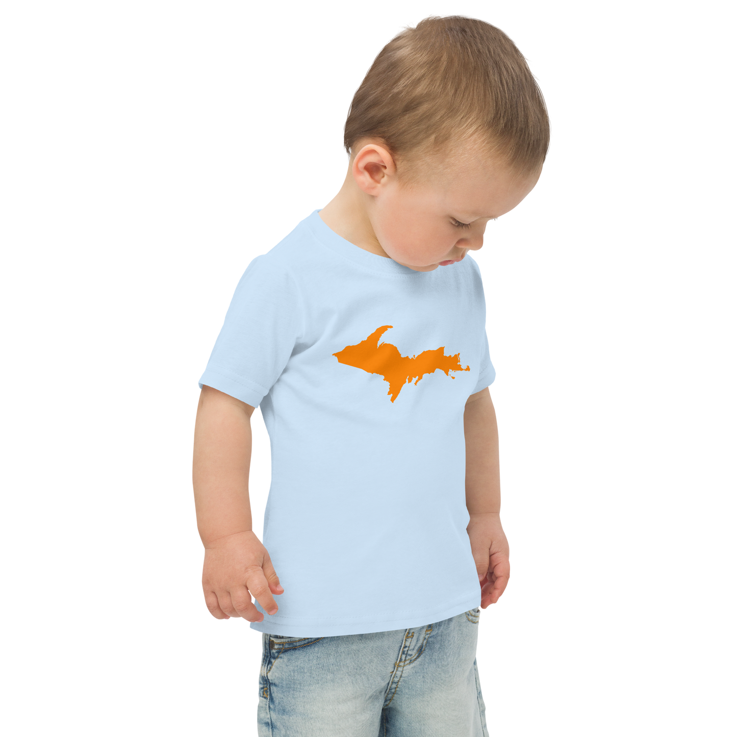 Michigan Upper Peninsula T-Shirt (w/ Orange UP Outline) | Toddler Short Sleeve