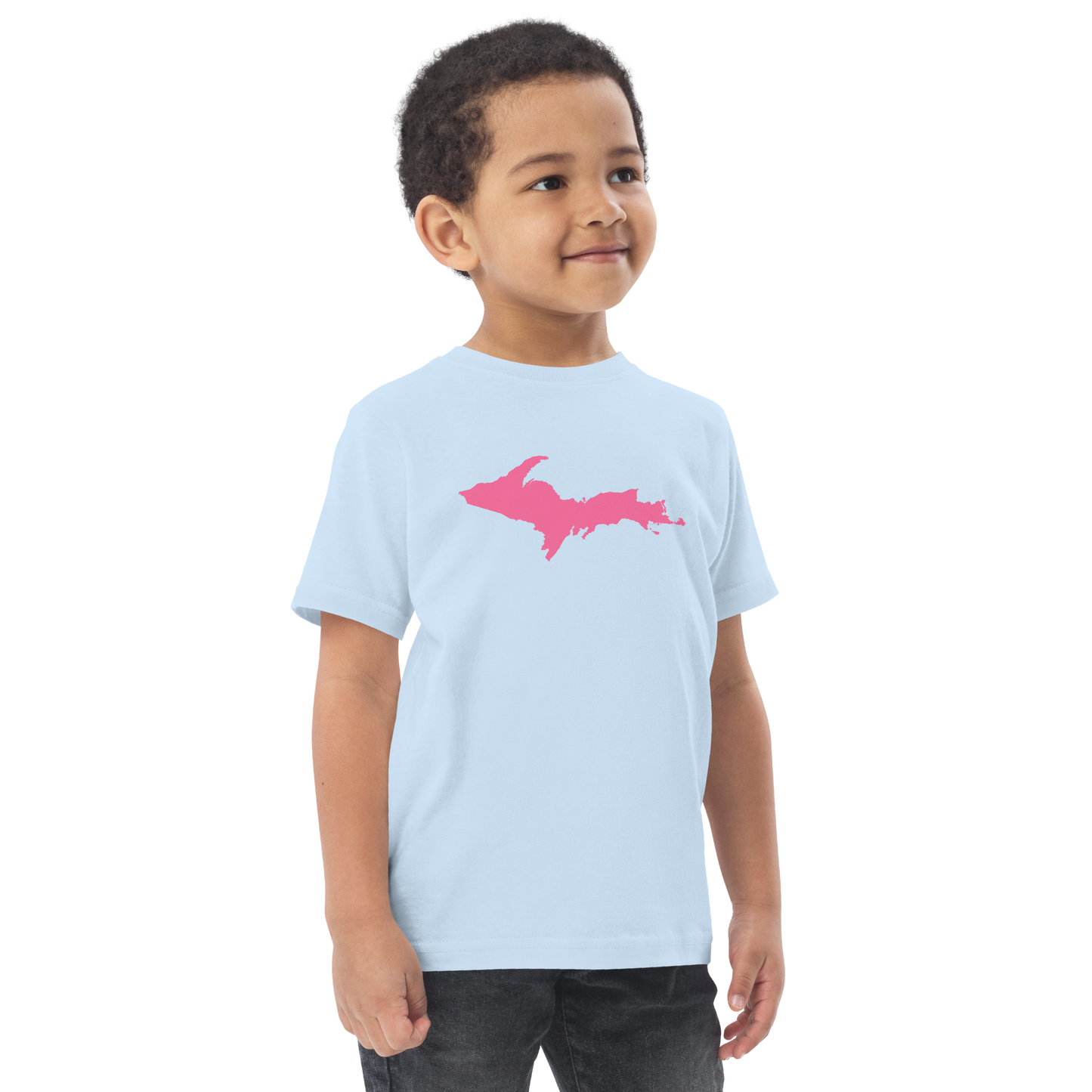 Michigan Upper Peninsula T-Shirt (w/ Pink UP Outline) | Toddler Short Sleeve