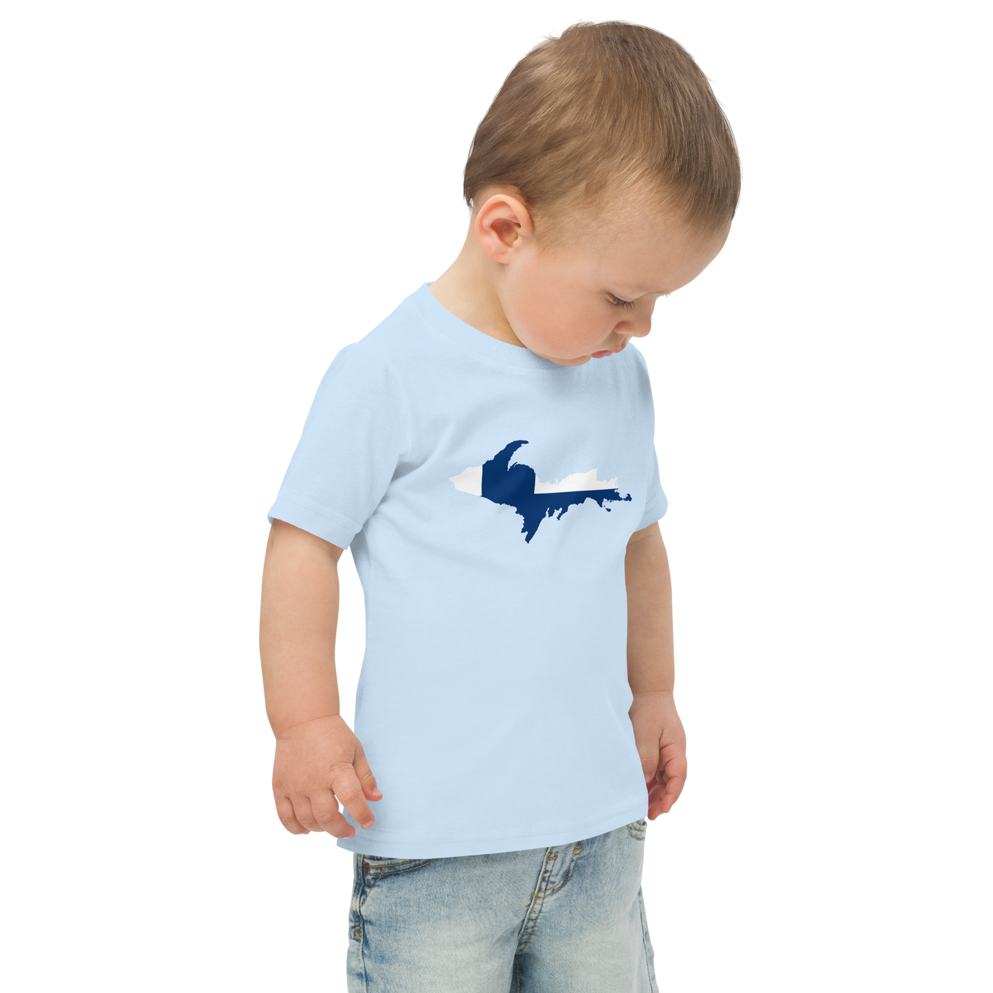 Michigan Upper Peninsula T-Shirt (w/ UP Finland Flag Outline) | Toddler Short Sleeve