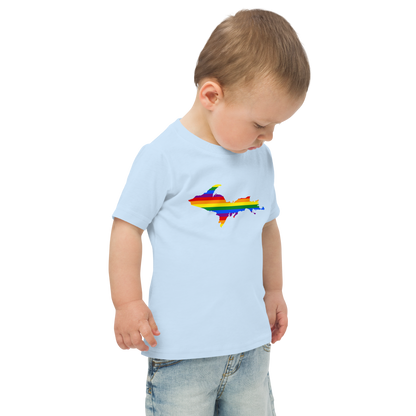 Michigan Upper Peninsula T-Shirt (w/ UP Pride Flag Outline) | Toddler Short Sleeve