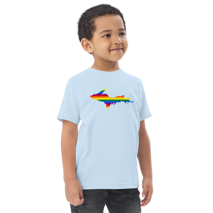 Michigan Upper Peninsula T-Shirt (w/ UP Pride Flag Outline) | Toddler Short Sleeve